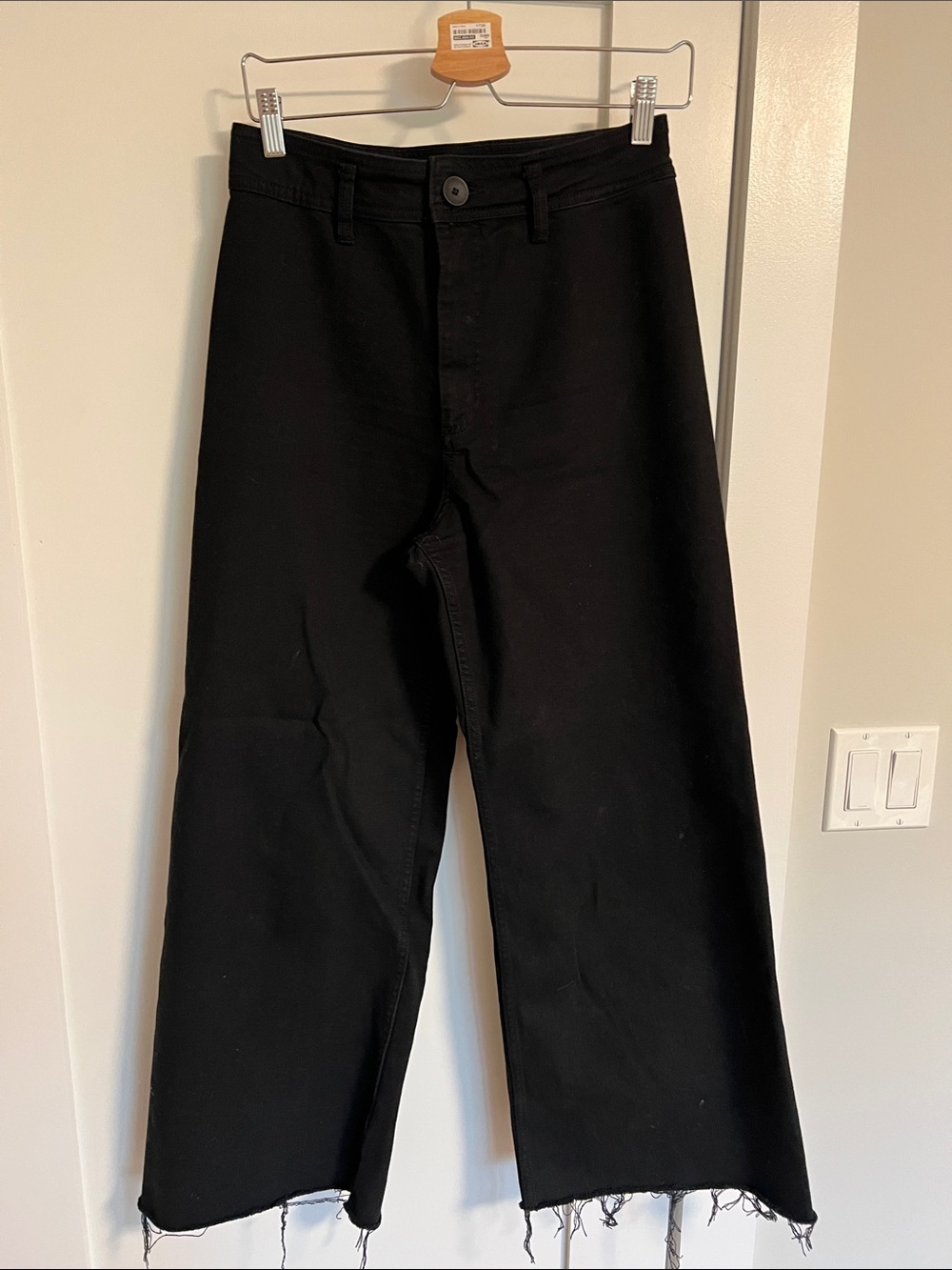 Zara Black Wide-Leg Flare Jeans
